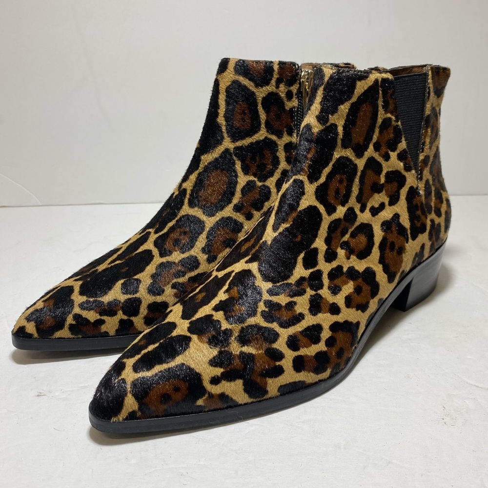 New Antonio Melani Shoes Animal Print Calf Hair Ankle Boots Booties Size 6